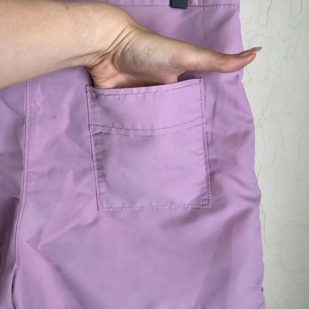 Staud Coconut Nylon Shorts Pull Cord Waist Lavender Purple Size XS
